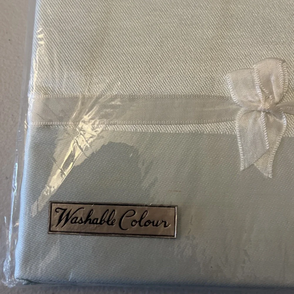 Imported Damask Set Aqua Floral Scroll Cotton Rayon Tablecloth Napkin Set #705